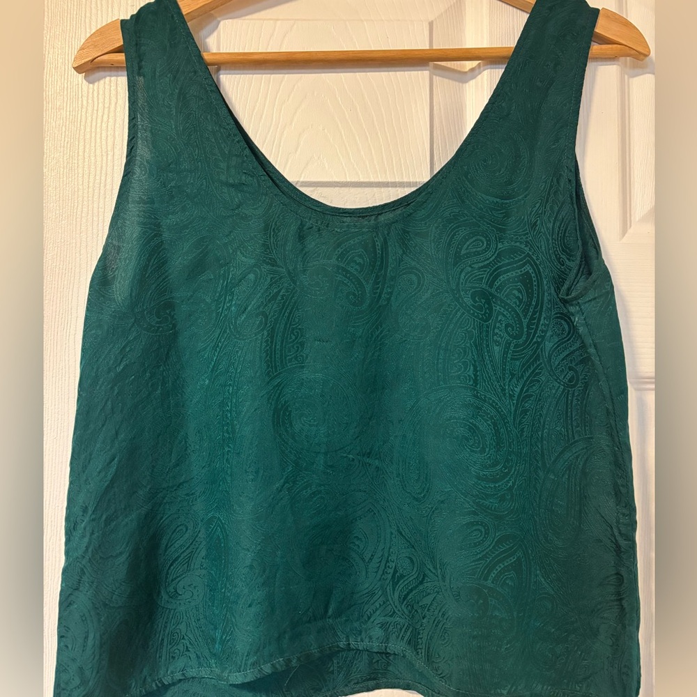 Vintage silk paisley tank top - size S